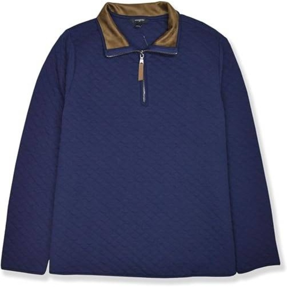 Banana Republic Quilted Knit Quarter-Zip Navy Medium New With Tags